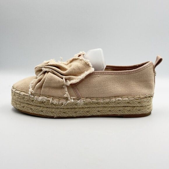 Sam Edelman Cabrera Canvas Platform Espadrille Knotted Bow Pink Womens 6.5 Shoe - Picture 9 of 12